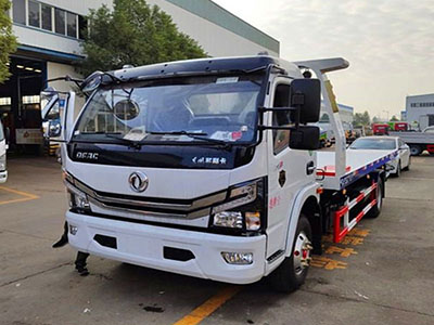 国六东风D7平板拖车道路救援车